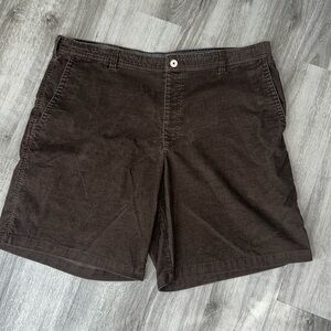 Columbia Brown Flat Front Corduroy  Chino Style Shorts Big & Tall
